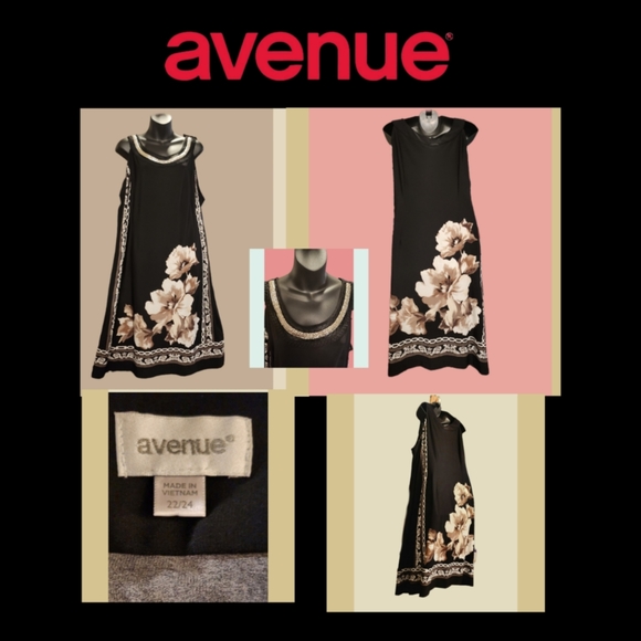 Avenue Dresses & Skirts - AVENUE SLEEVELESS EMBELLISHED JERSEY DESIGNER DRESS SIZE 22/24